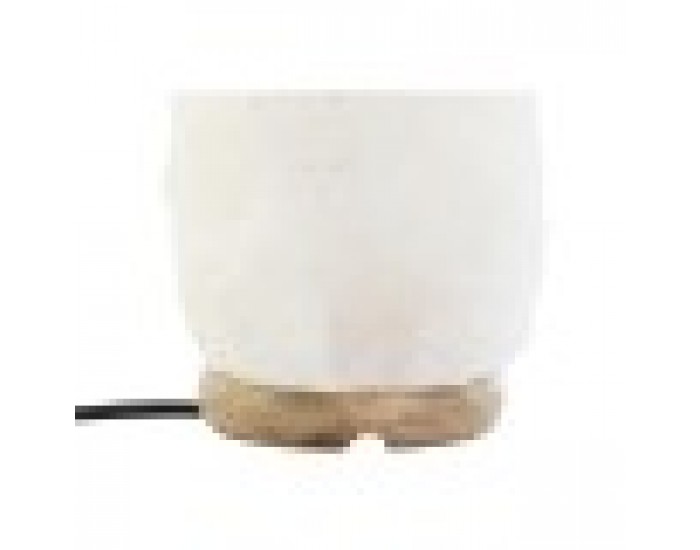 Настолна лампа DKD Home Decor Бял Сол Aкациево дърво 15 W 220 V 12 x 9 x 20 cm