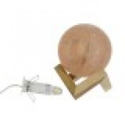 Настолна лампа DKD Home Decor Кафяв Розов Сол Aкациево дърво 15 W 220 V 15 x 15 x 20 cm - Настолни лампи
