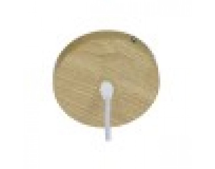 Полилей DKD Home Decor Бял Кафяв Естествен Бамбук 50 W 30 x 30 x 20 cm