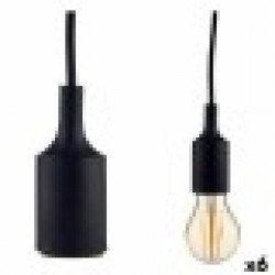 Полилей 60 W 220-250 V Черен Пластмаса (6 броя) - Осветителни тела