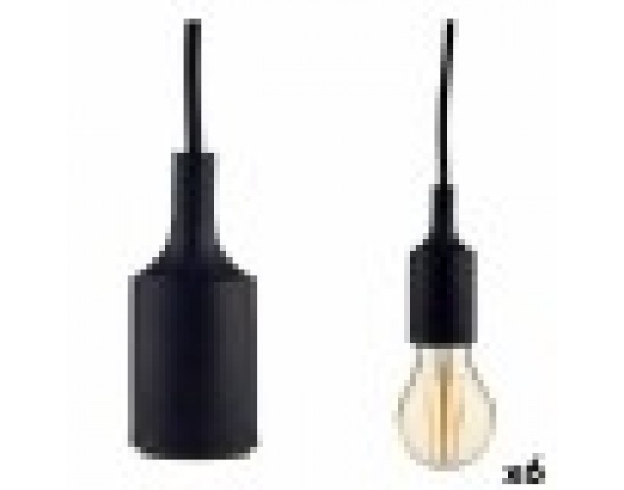 Полилей 60 W 220-250 V Черен Пластмаса (6 броя) Полилей 60 W 220-250 V Черен Пластмаса (6 броя)