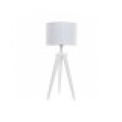 Настолна лампа DKD Home Decor Бял полиестер Дървен 220 V 50 W - Настолни лампи