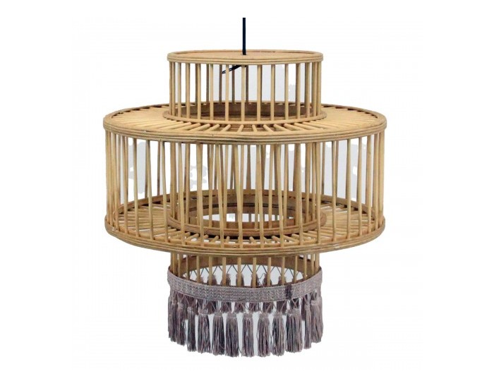 Полилей DKD Home Decor Кафяв Бежов 50 W Ресни Град 220 V 45 x 45 x 46 cm