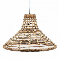 Полилей DKD Home Decor 56 x 56 x 34 cm Кафяв Pатан 50 W - Осветителни тела
