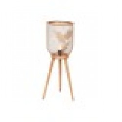 Настолна лампа DKD Home Decor Златен Метал Кафяв 220 V 50 W Бор (32 x 32 x 90 cm) - Настолни лампи