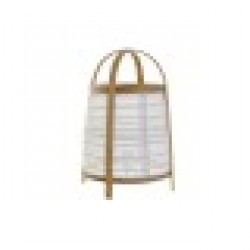 Настолна лампа DKD Home Decor лен Бял Бамбук 220 V 40 W (32 x 32 x 45.5 cm) - Осветителни тела