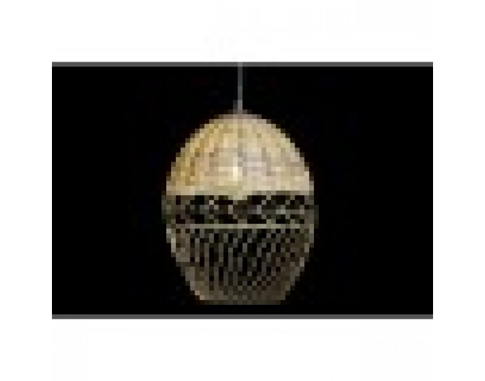 Полилей DKD Home Decor Метал Бял Светло кафяв Pатан 50 W (30 x 30 x 38 cm)