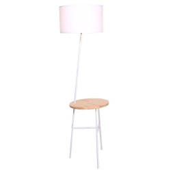 Лампион DKD Home Decor Бял Кафяв полиестер Метал Бор (40 x 65 x 152 cm) - Осветителни тела