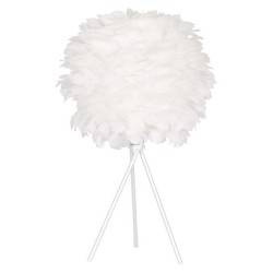 Настолна лампа DKD Home Decor Бял Метал Перо (42 x 42 x 60 cm) - Настолни лампи
