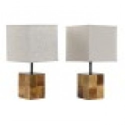 Настолна лампа DKD Home Decor 20,5 x 20,5 x 40 cm Ела Метал 220 V 60 W (2 броя) - Настолни лампи