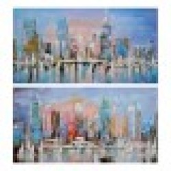 Картина DKD Home Decor Пластно Дървен MDF (2 pcs) (120 x 3 x 60 cm) - Осветителни тела