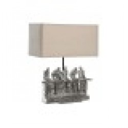 Настолна лампа DKD Home Decor 36 x 21,5 x 43 cm Сребрист Бежов Метал Смола 220 V 50 W - Настолни лампи