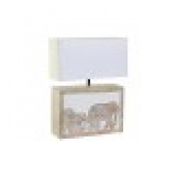 Настолна лампа DKD Home Decor Кафяв Бял 220 V 50 W Индианец (33 x 12 x 41 cm) - Настолни лампи