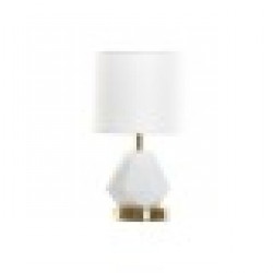 Настолна лампа DKD Home Decor Бял полиестер Метал Керамика 220 V Златен 50 W - Настолни лампи