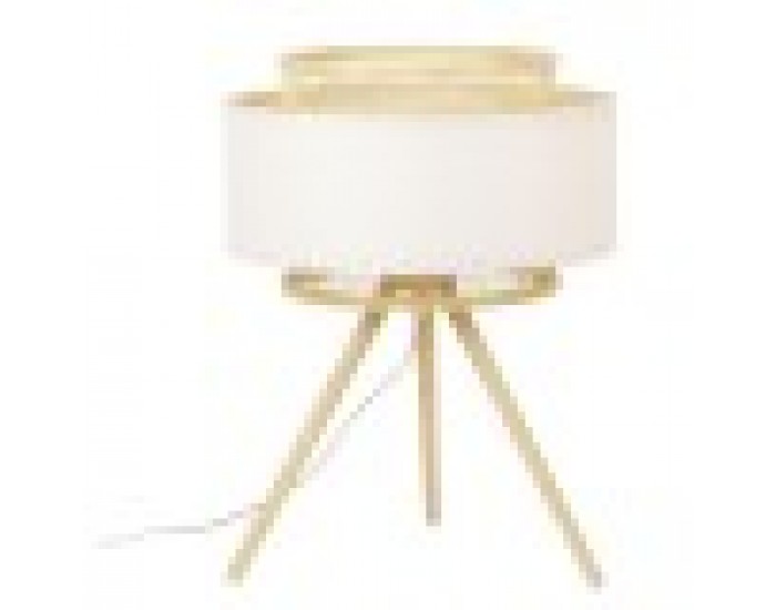 Настолна лампа DKD Home Decor Кафяв полиестер Бял Бамбук (36 x 36 x 48 cm)