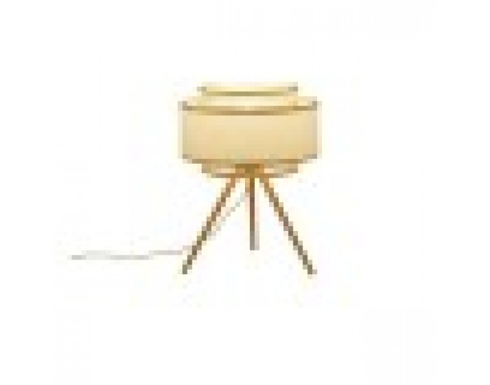 Настолна лампа DKD Home Decor Кафяв полиестер Бял Бамбук (36 x 36 x 48 cm)