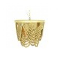 Полилей DKD Home Decor Метал Кафяв Жълт 50 W Дървен MDF (35 x 35 x 95 cm) - Осветителни тела