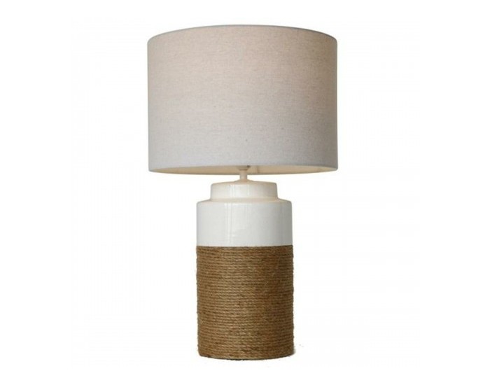 Настолна лампа Home ESPRIT Бял лен Керамика 38 X 38 X 61,5 cm Настолна лампа Home ESPRIT Бял лен Керамика 38 X 38 X 61,5 cm