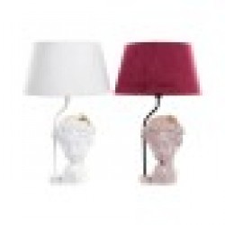 Настолна лампа DKD Home Decor полиестер Кадифе Смола 50 W (2 броя) (30 x 30 x 49 cm) - Осветителни тела