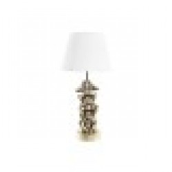 Настолна лампа DKD Home Decor Златен Бял Колониален 220 V 50 W Маймуна (30 x 30 x 61 cm) - Настолни лампи