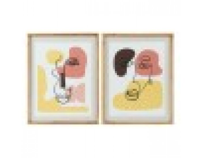 Картина DKD Home Decor Кристал Абстрактен Дървен MDF (2 pcs) (55 x 2 x 70 cm)