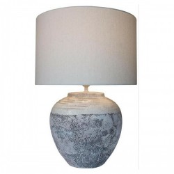 Настолна лампа DKD Home Decor Бял Сив Керамика Пластмаса Пластно 50 W 220 V 42 x 42 x 60 cm - Настолни лампи