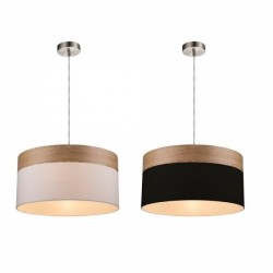 Полилей DKD Home Decor Бял Черен полиестер (2 pcs) (38 x 38 x 25 cm) - Осветителни тела