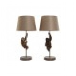 Настолна лампа Home ESPRIT Кафяв Метал Смола 50 W 220 V 26 x 26 x 53,5 cm (2 броя) - Настолни лампи