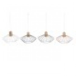 Полилей DKD Home Decor Сребрист Черен Сив Розов Метал Бял 50 W 60 W Бор (34 x 34 x 21 cm) (4 броя) - Осветителни тела