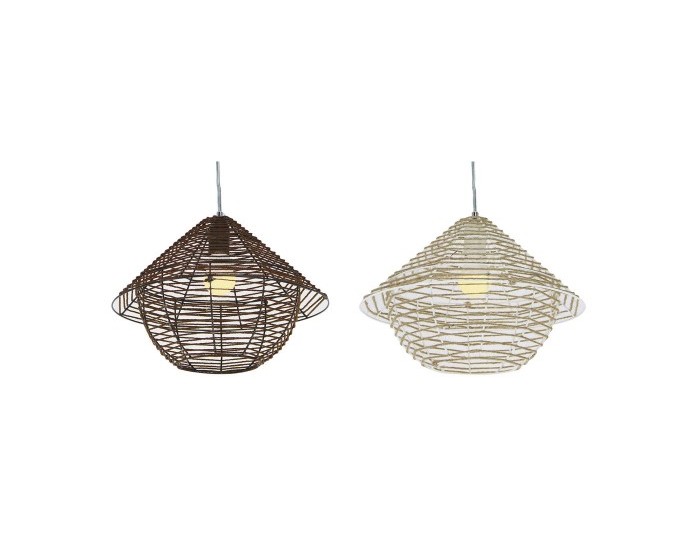 Полилей DKD Home Decor Метал Кафяв Въже Бял (38 x 38 x 27 cm) (2 pcs) Полилей DKD Home Decor Метал Кафяв Въже Бял (38 x 38 x 27 cm) (2 pcs)