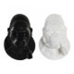 Стенна лампа DKD Home Decor Бял Черен Смола Горила (2 pcs) (23 x 19 x 32 cm) - Декорации