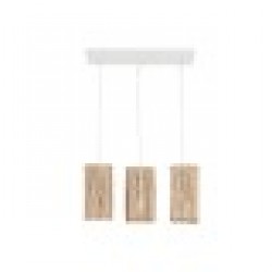 Полилей Home ESPRIT Бял Естествен Евкалиптово дърво 50 W 20 x 20 x 40 cm - Настолни лампи