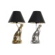 Настолна лампа DKD Home Decor Сребрист Черен Златен Колониален 220 V 50 W (26 x 26 x 46 cm) (2 броя)