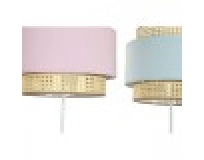 Лампион DKD Home Decor Розов Метал Зелен 220 V 50 W (38 x 38 x 154 cm) (2 броя)