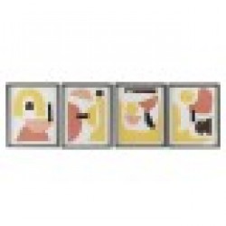 Картина DKD Home Decor Кристал Абстрактен Дървен MDF (4 pcs) (40 x 2.5 x 50 cm) - Осветителни тела