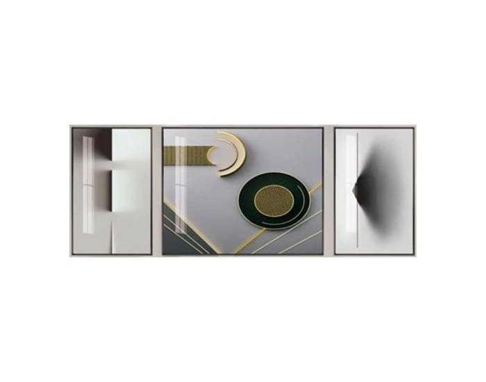 Картина DKD Home Decor Алуминий Абстрактен Дървен MDF (3 pcs) (240 x 3 x 80 cm)