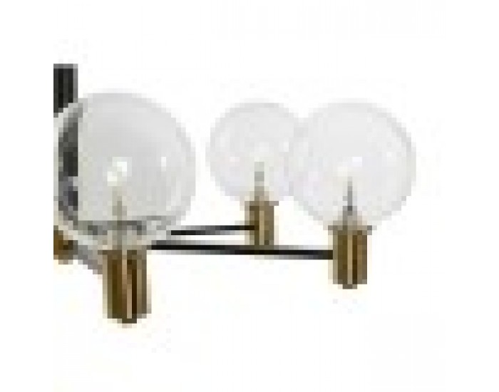 Полилей DKD Home Decor 83 x 83 x 128 cm Кристал Черен Златен Метал 9 W