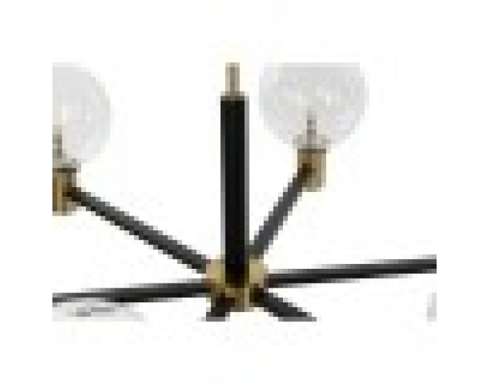 Полилей DKD Home Decor 83 x 83 x 128 cm Кристал Черен Златен Метал 9 W