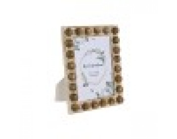 Рамка за снимки Home ESPRIT Бял Кафяв Кристал Дърво манго 21 x 3 x 26 cm