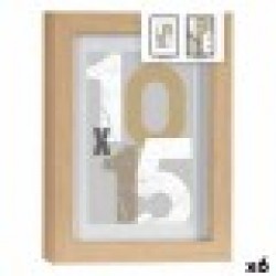 Рамка за снимки 16 x 21 x 2,5 cm Естествен Cтъкло Дървен MDF (6 броя) - Канцеларски материали
