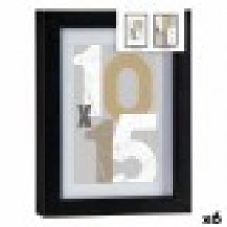 Рамка за снимки 16 x 21 x 2,5 cm Черен Cтъкло Дървен MDF (6 броя) - Канцеларски материали