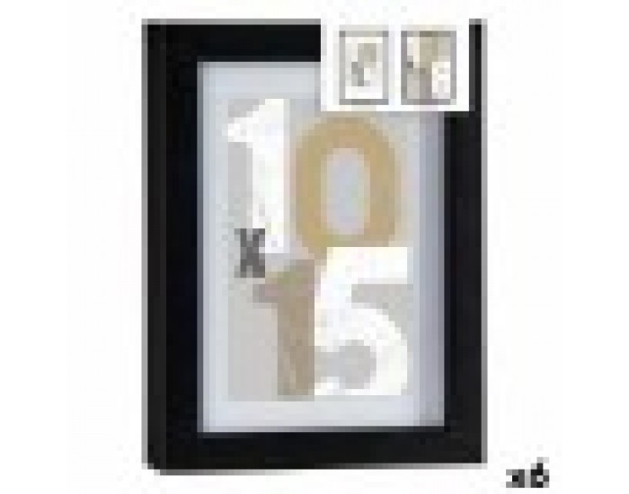 Рамка за снимки 16 x 21 x 2,5 cm Черен Cтъкло Дървен MDF (6 броя)