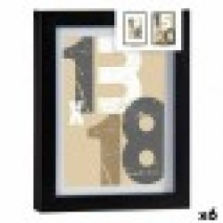 Рамка за снимки 18 x 23 x 2,5 cm Черен Cтъкло Дървен MDF (6 броя) - Канцеларски материали