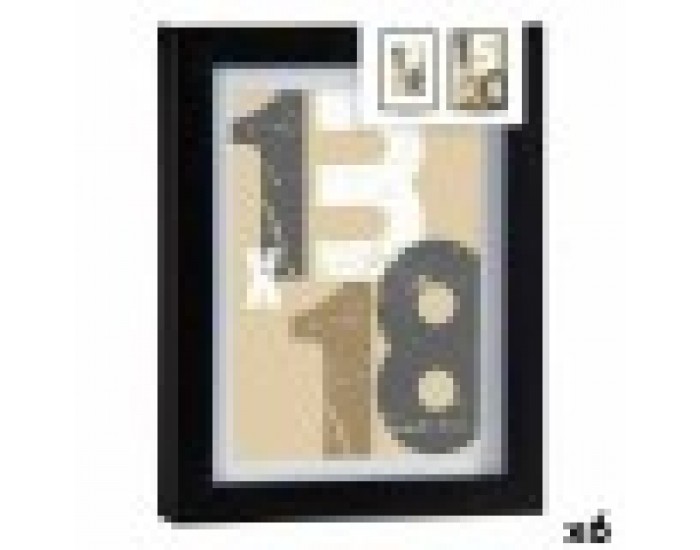 Рамка за снимки 18 x 23 x 2,5 cm Черен Cтъкло Дървен MDF (6 броя)