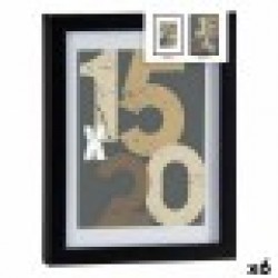 Рамка за снимки 20,5 x 2,5 x 26,5 cm Черен Cтъкло Дървен MDF (6 броя) - Канцеларски материали