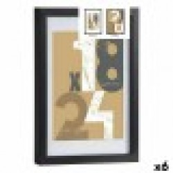Рамка за снимки 24 x 2,5 x 32,5 cm Черен Cтъкло Дървен MDF (6 броя) - Канцеларски материали
