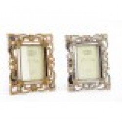 Рамка за снимки DKD Home Decor Сребрист Златен Смола Shabby Chic (19 x 2 x 25 cm) (2 броя) - Канцеларски материали