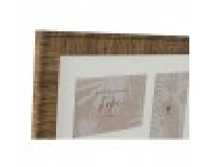 Рамка за снимки Home ESPRIT Кафяв Бежов Естествен Слонова кост Кристал полистирен Скандинавски 38 x 2 x 38 cm (4 броя)