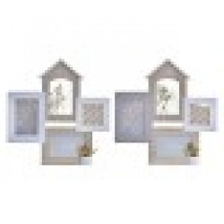 Рамка за снимки DKD Home Decor Дървен Естествен Растение (39 x 3 x 41 cm) (2 броя) - Канцеларски материали