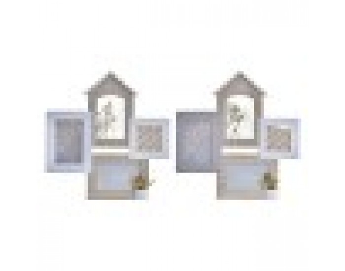 Рамка за снимки DKD Home Decor Дървен Естествен Растение (39 x 3 x 41 cm) (2 броя)